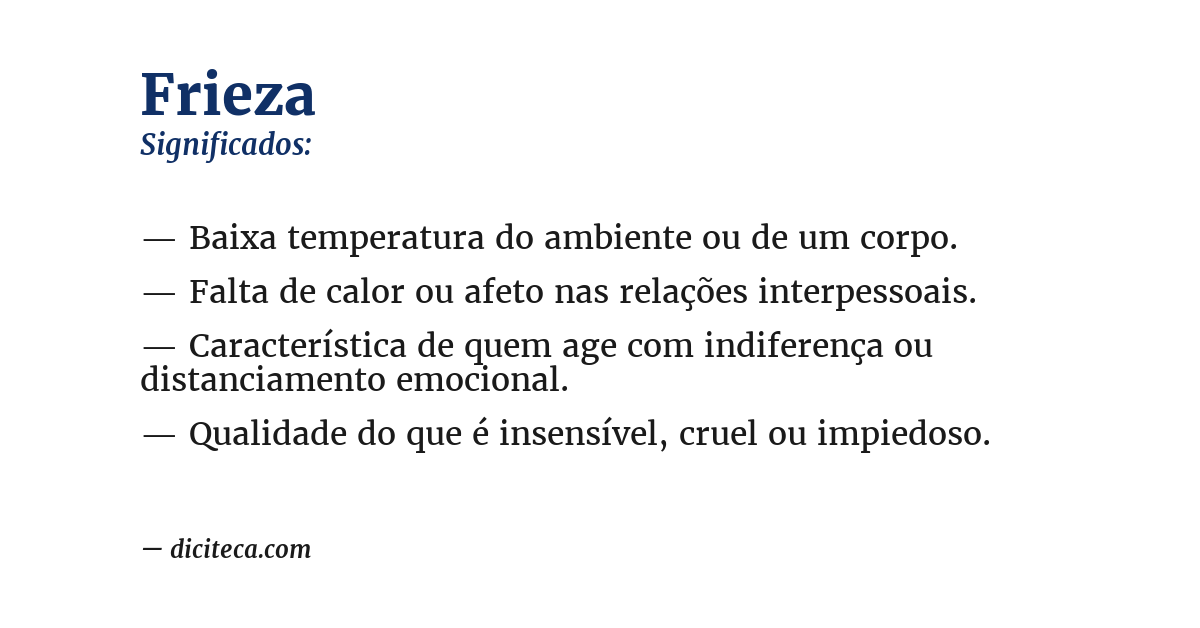Significado de frieza