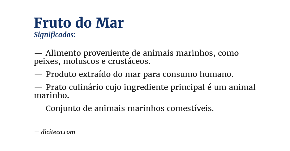 Significado de fruto do mar