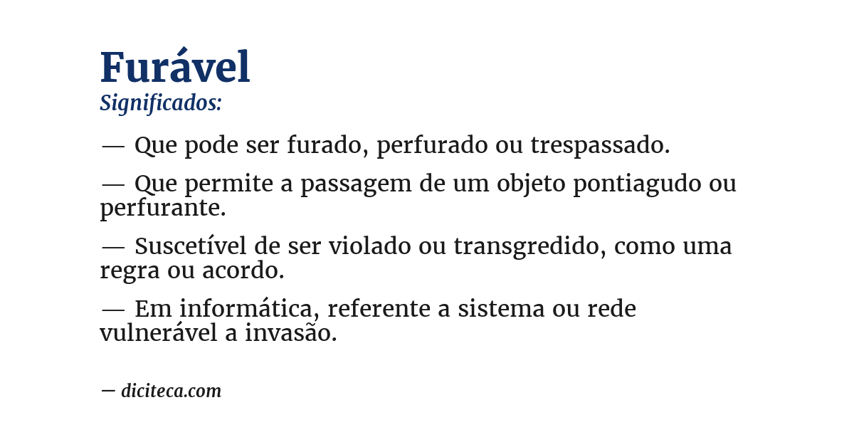 Significado de furável