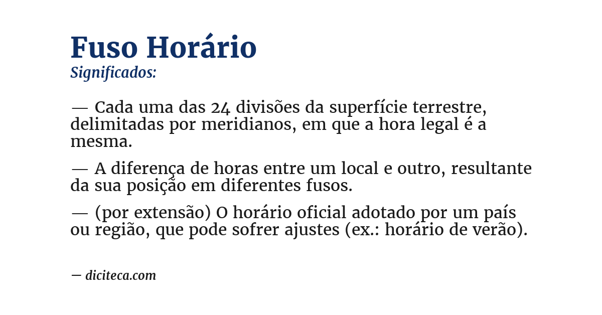 Significado de fuso horário