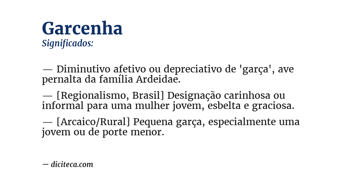 Significado de garcenha