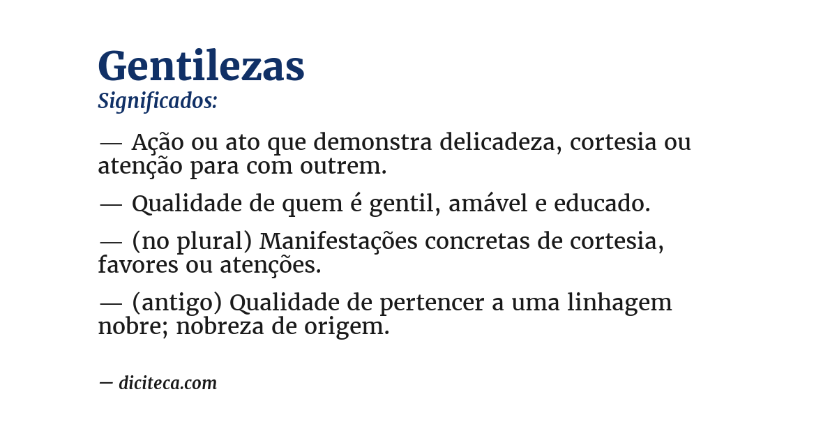 Significado de gentilezas