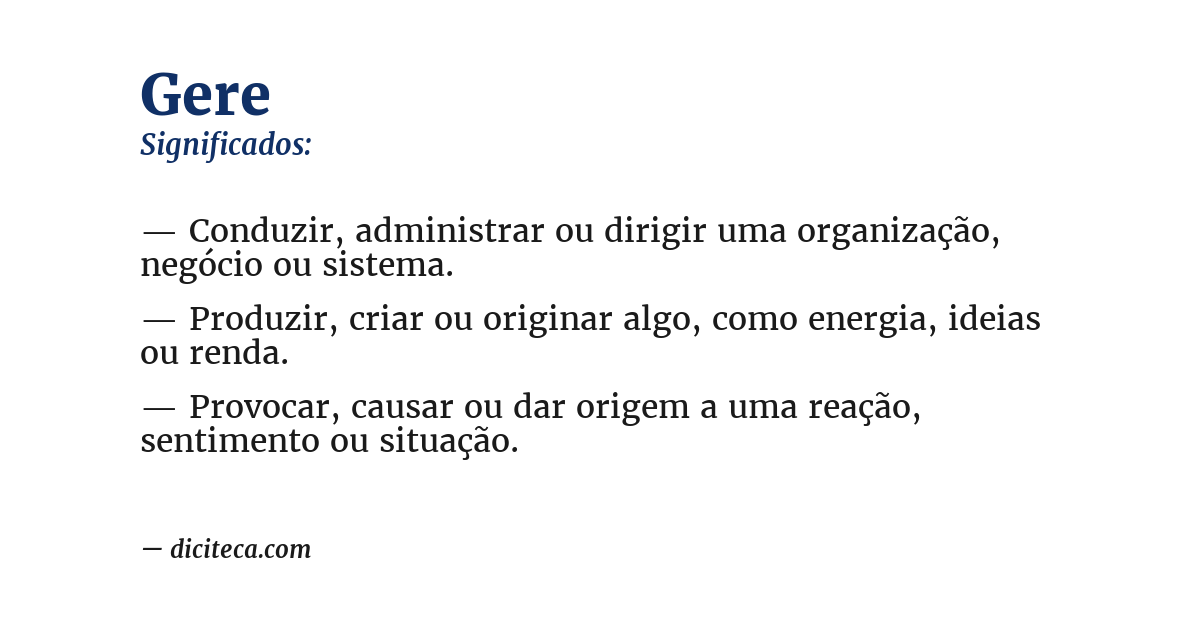Significado de gere