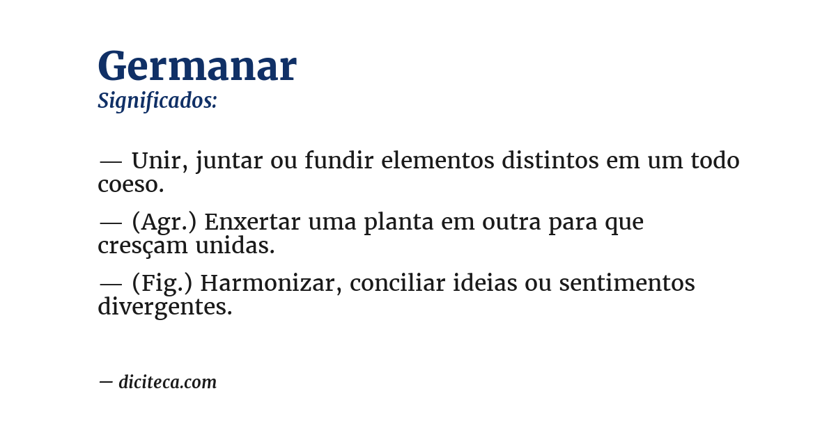 Significado de germanar