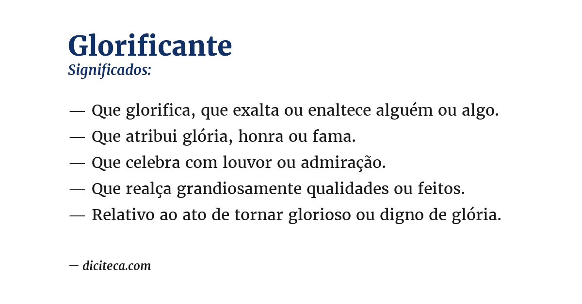 Significado de glorificante