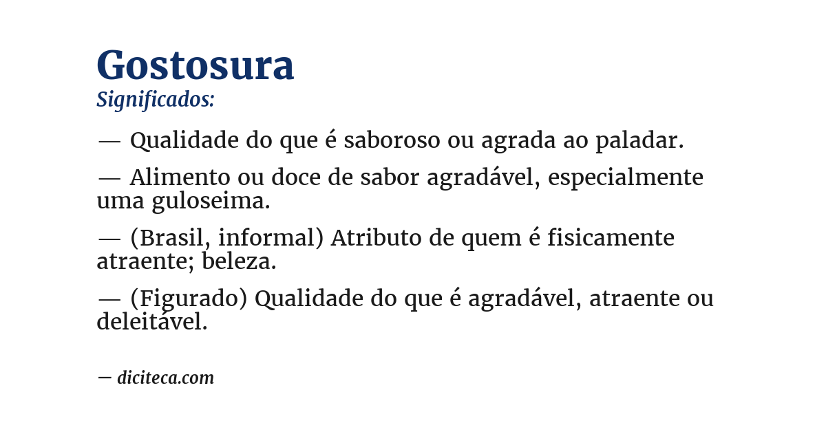 Significado de gostosura