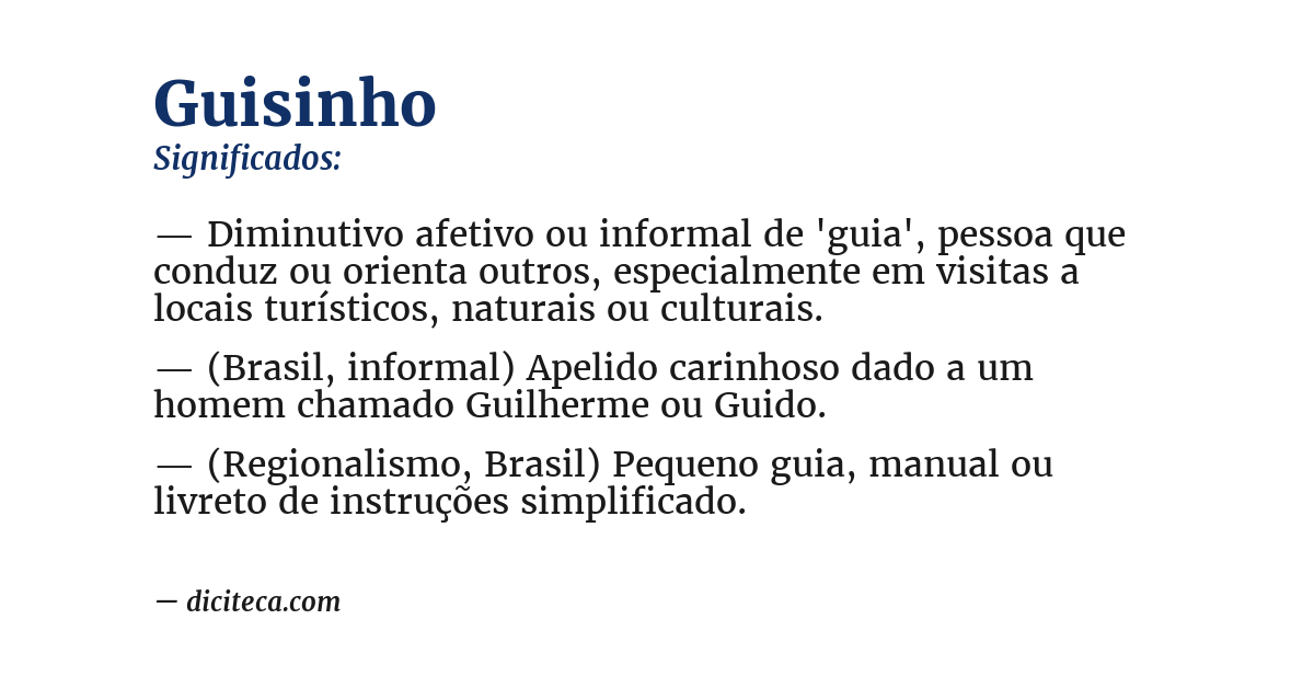 Significado de guisinho