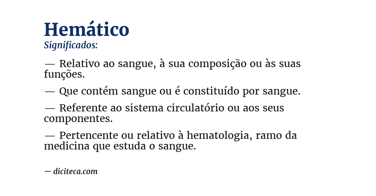 Significado de hemático