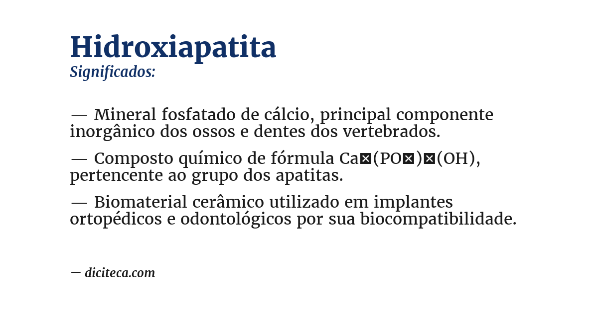 Significado de hidroxiapatita