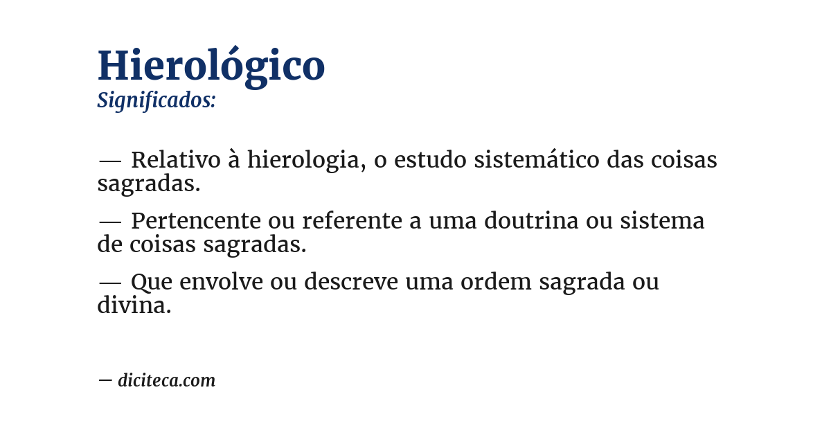 Significado de hierológico