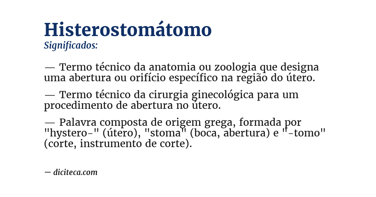 Significado de histerostomátomo