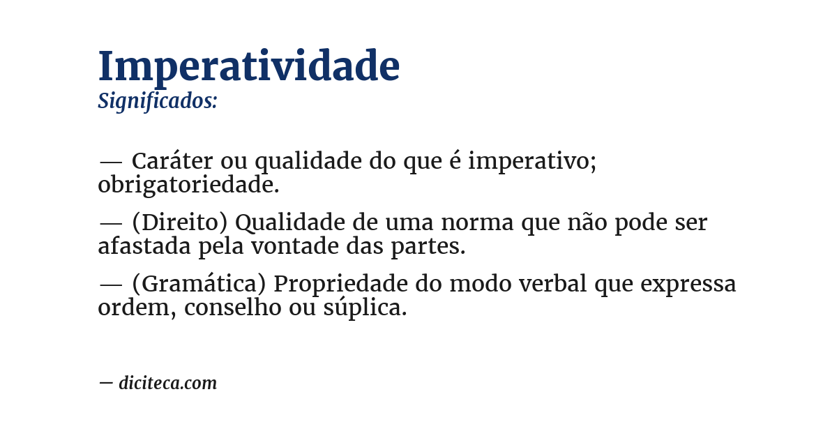 Significado de imperatividade