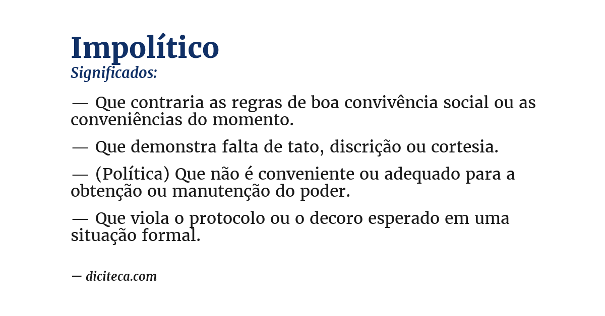 Significado de impolítico