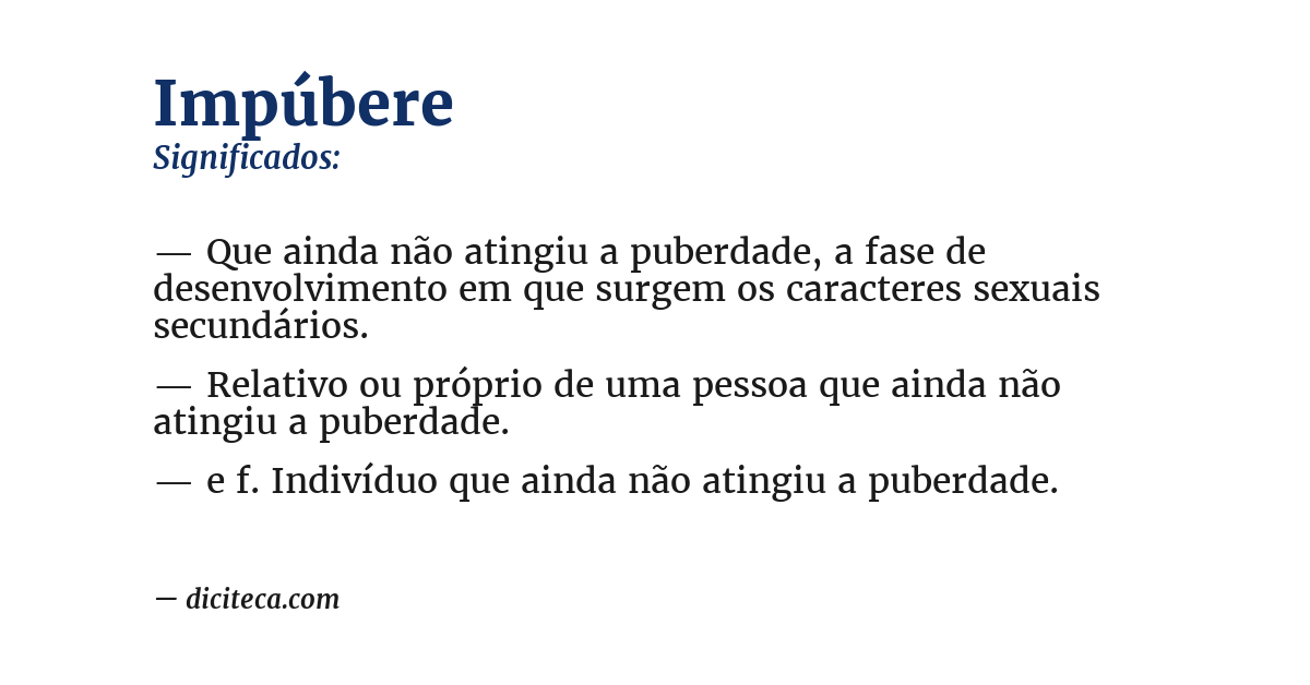 Significado de impúbere