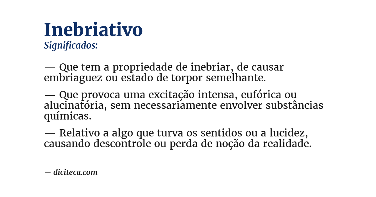 Significado de inebriativo