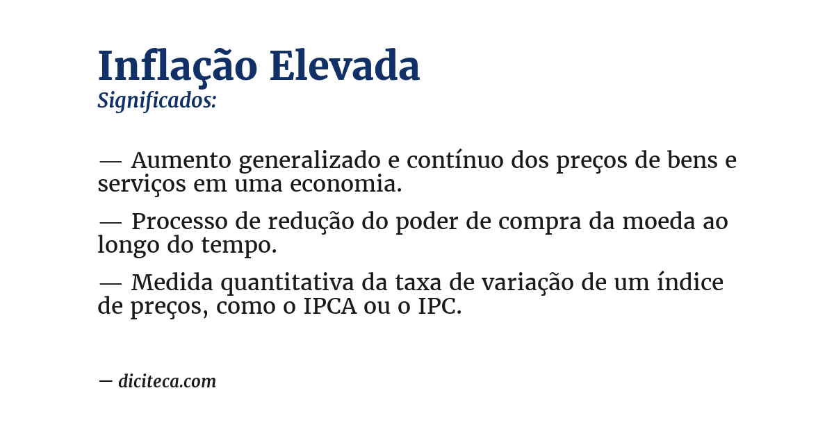 Significado de inflação elevada