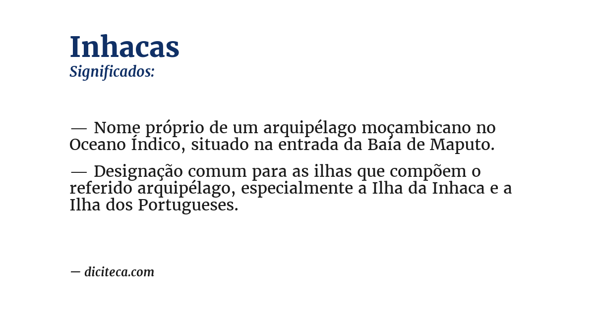 Significado de inhacas