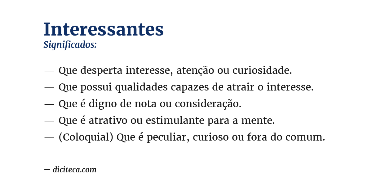 Significado de interessantes
