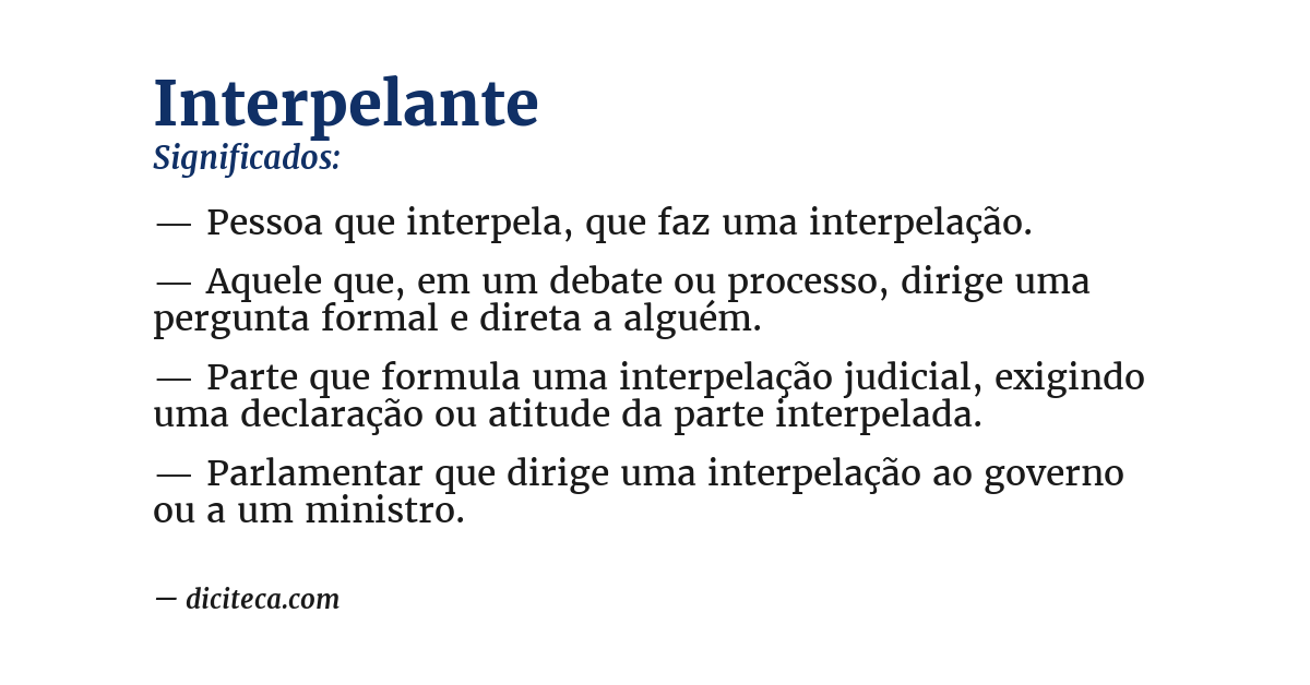 Significado de interpelante
