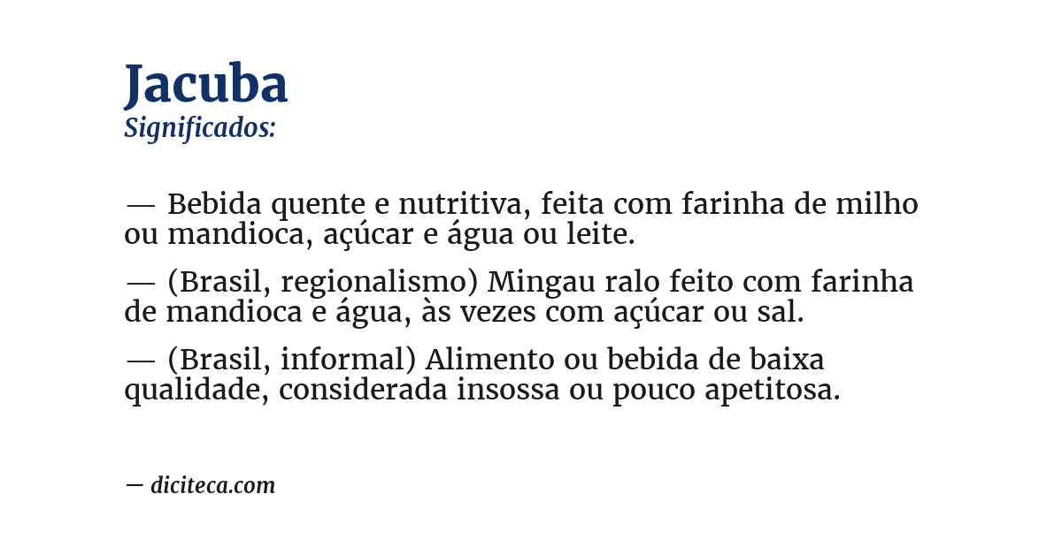 Significado de jacuba