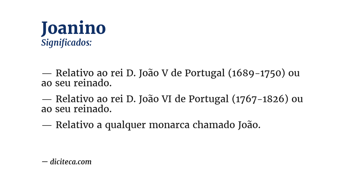 Significado de joanino