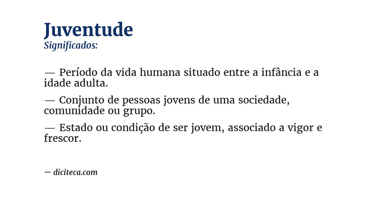 Significado de juventude