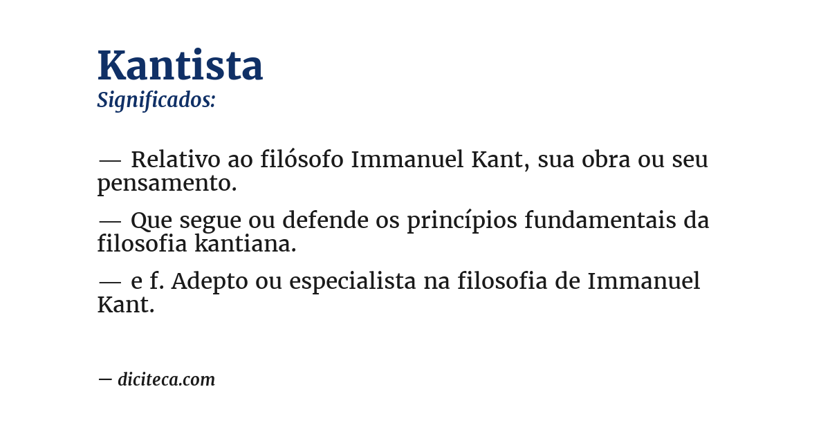 Significado de kantista