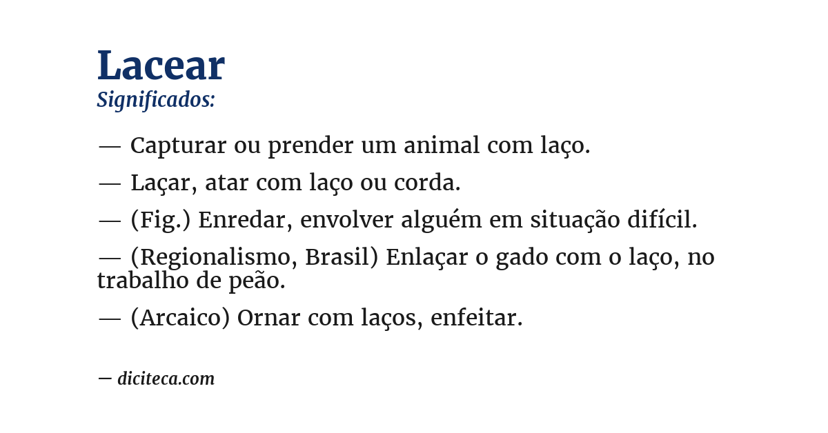 Significado de lacear