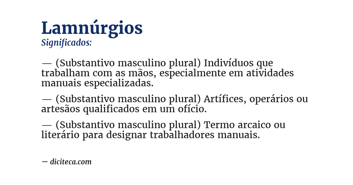 Significado de lamnúrgios