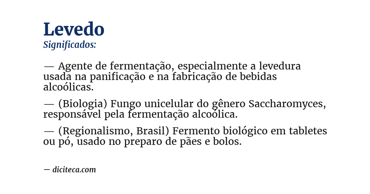 Significado de levedo