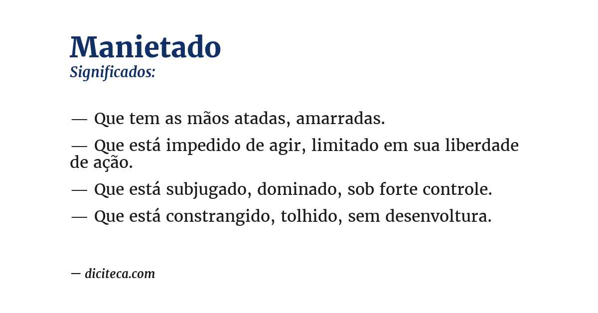 Significado de manietado
