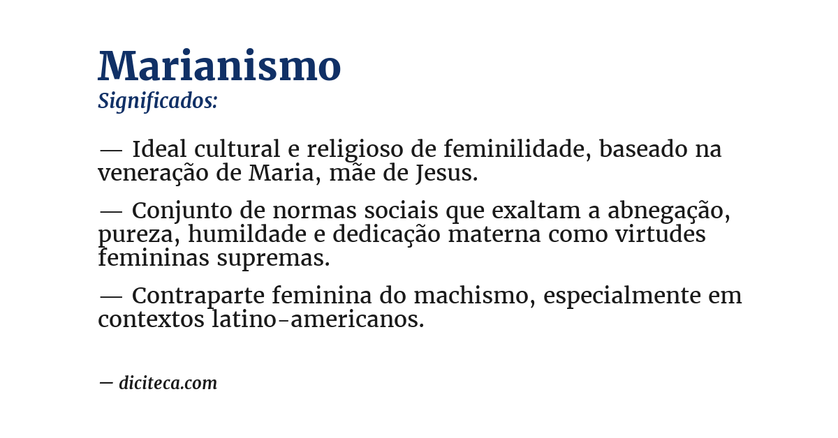 Significado de marianismo