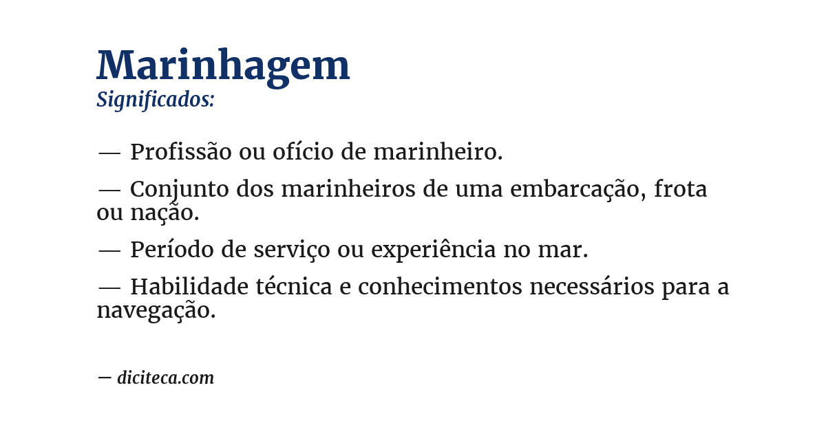Significado de marinhagem