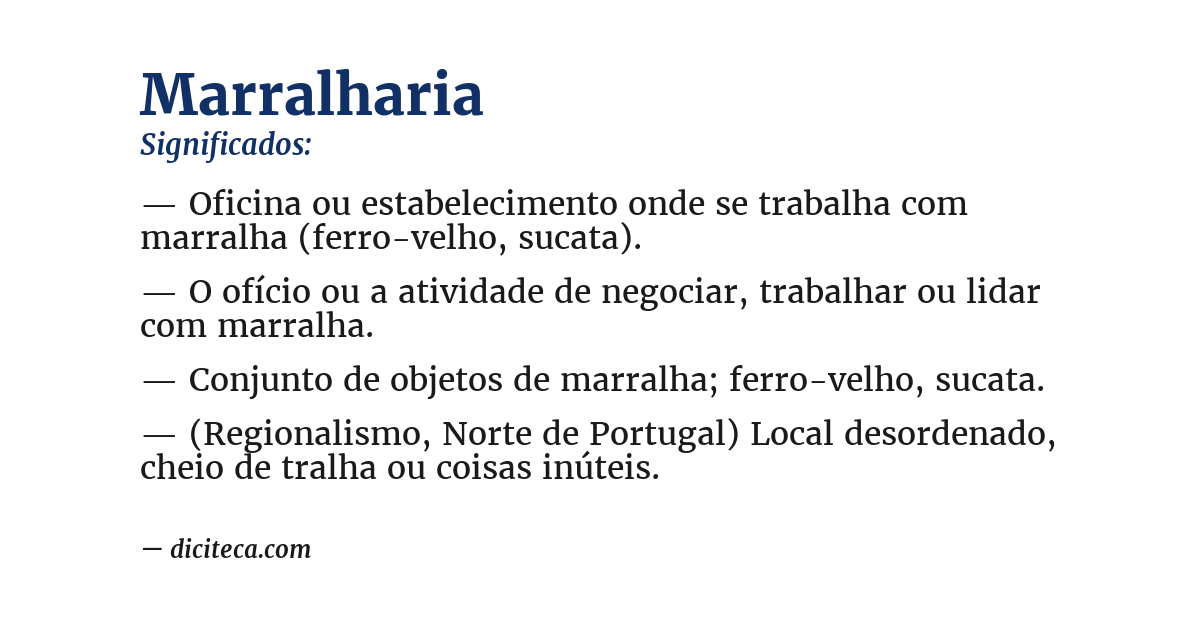 Significado de marralharia