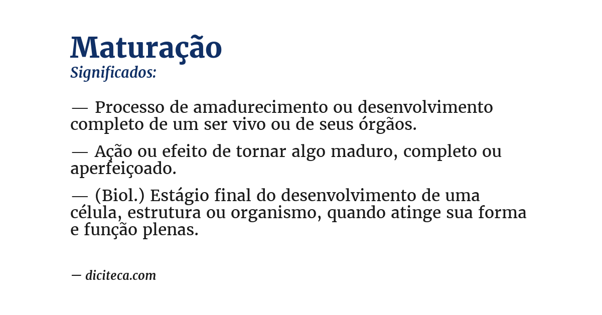 Significado de maturação