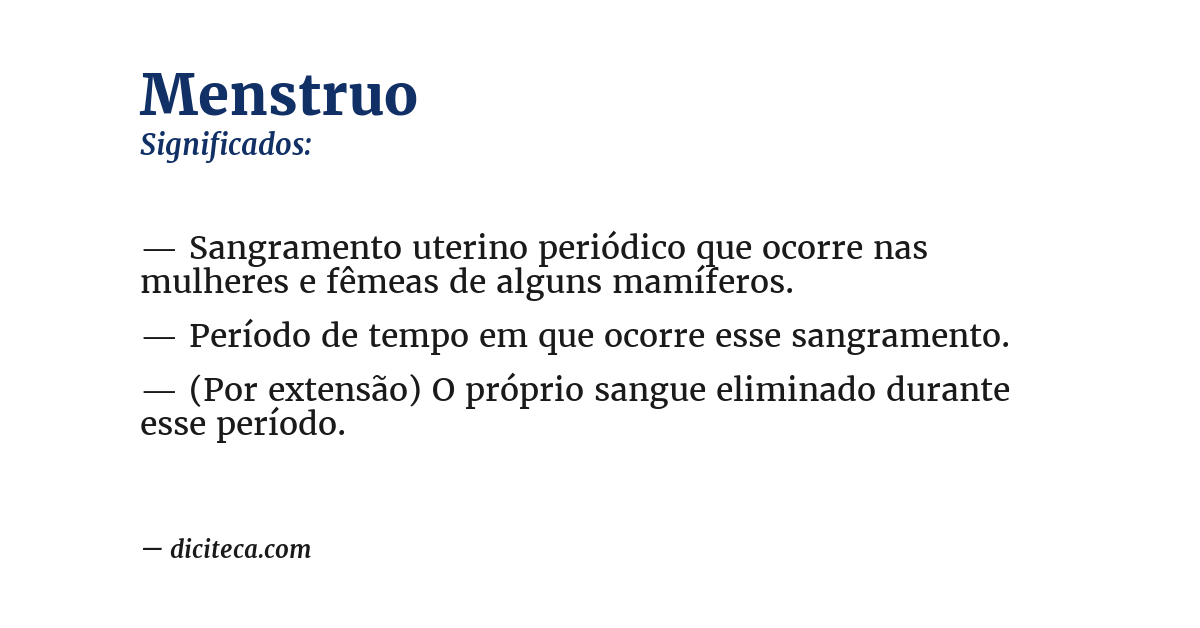 Significado de menstruo