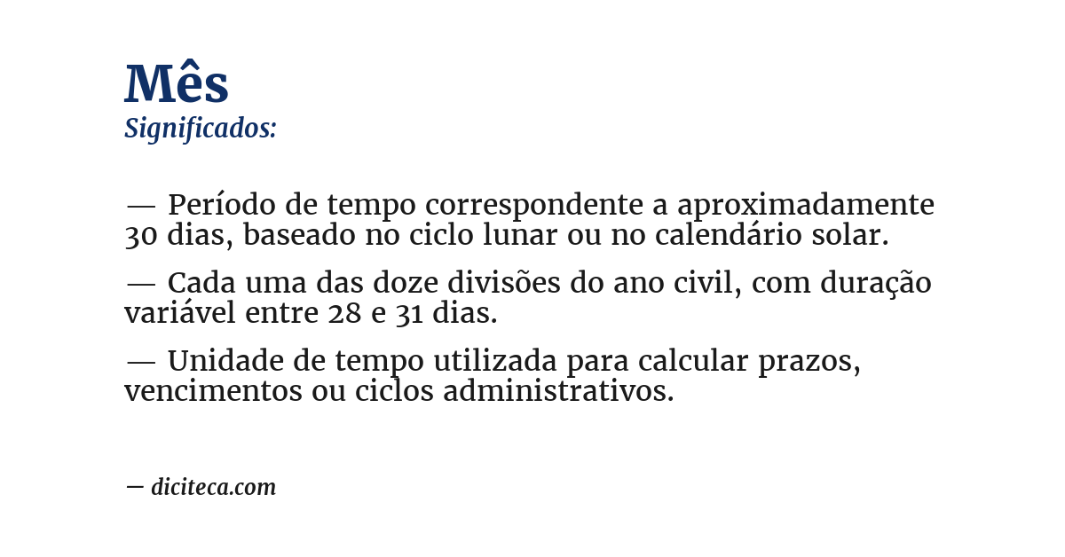 Significado de mês