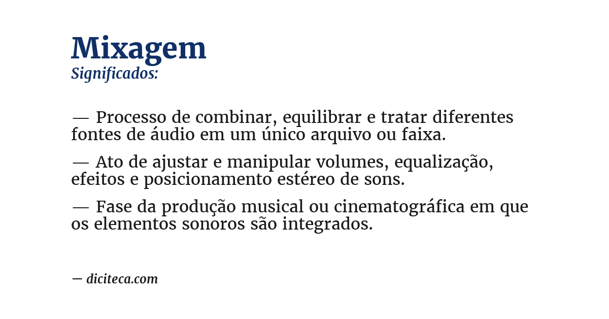 Significado de mixagem