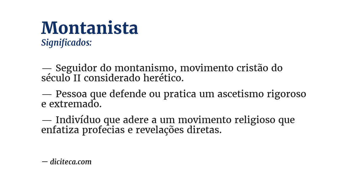 Significado de montanista