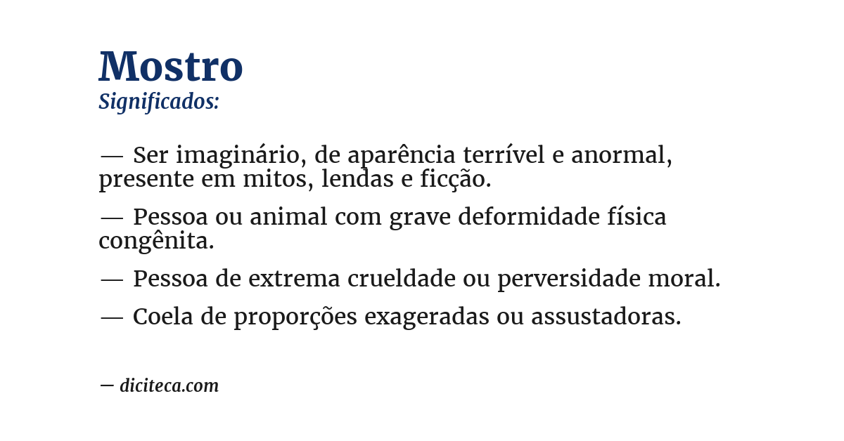 Significado de mostro