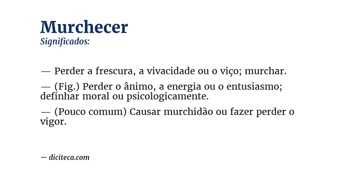 Significado de murchecer