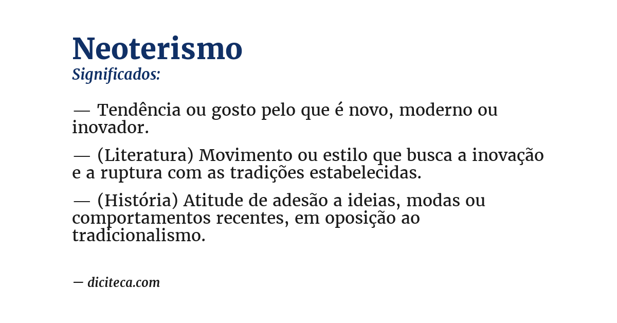 Significado de neoterismo