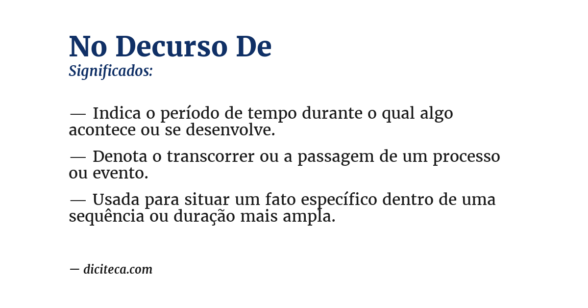 Significado de no decurso de