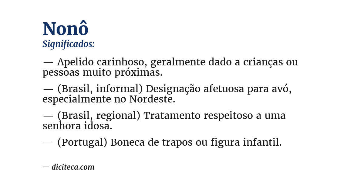Significado de nonô