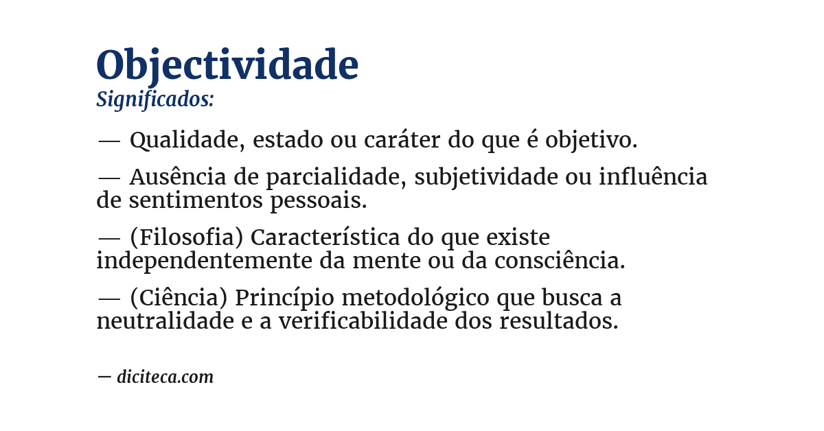 Significado de objectividade