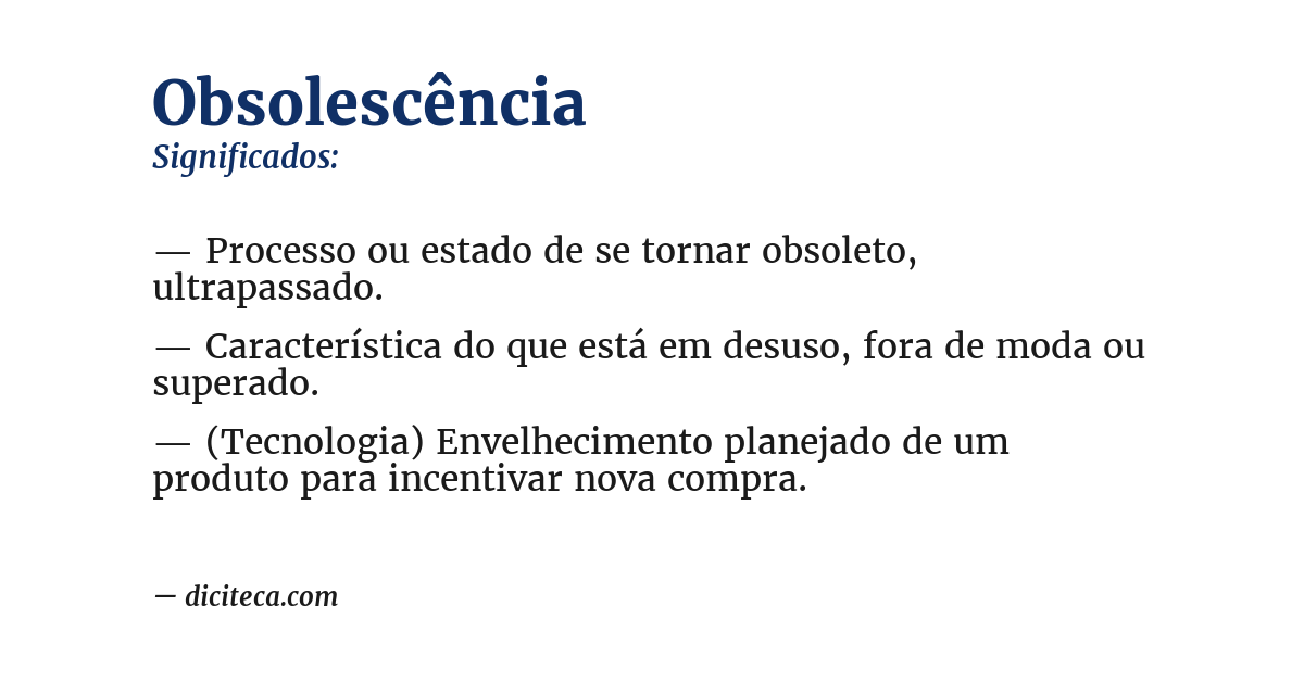 Significado de obsolescência