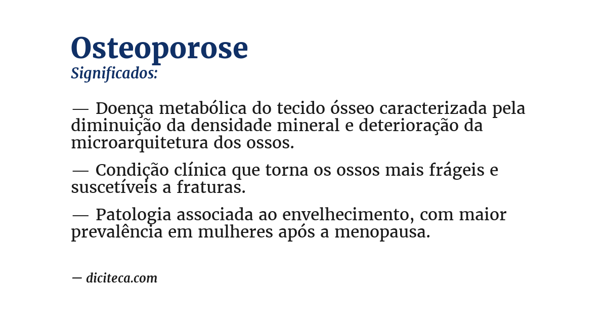 Significado de osteoporose