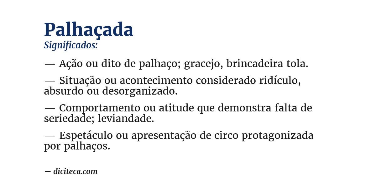 Significado de palhaçada