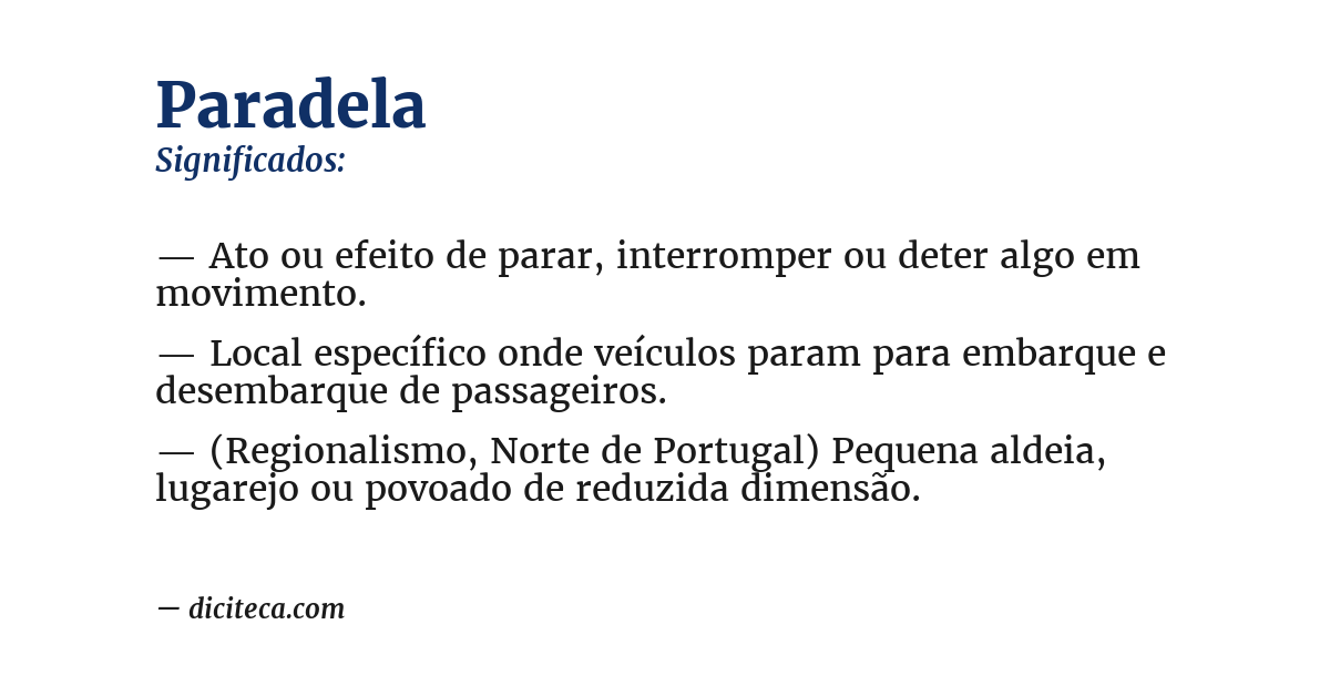 Significado de paradela