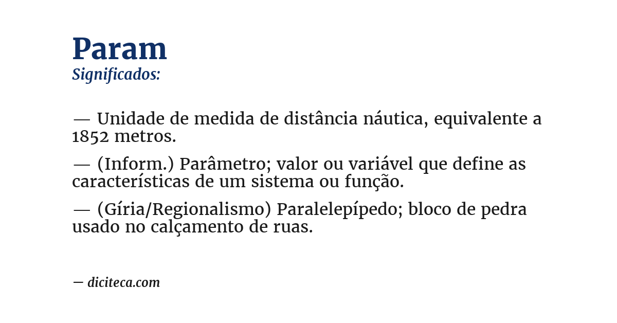 Significado de param